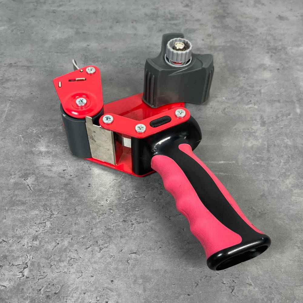 Heavy‎ Duty Packing Tape Dispenser Tool Ergonomic Grip USA Patent Red